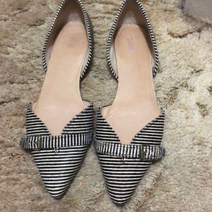 Black and white stripe flats